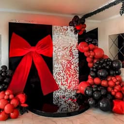 74pcs Black Red Latex Balloon Arch Kit, Birthday Party, Wedding, Bachelor Party, Christmas, Bridal Shower