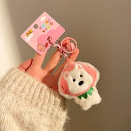 Cartoon Plush Doll Keychain Bag Charms Capybara Star Bear Rabbit Frog Panda Strawberry Bear Goose Doll Keychains Christmas Gifts