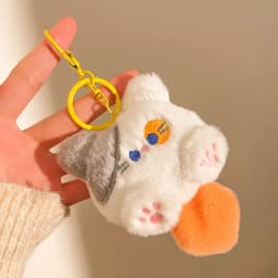 Cartoon Plush Doll Keychain Bag Charms Capybara Star Bear Rabbit Frog Panda Strawberry Bear Goose Doll Keychains Christmas Gifts
