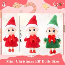 1PC Christmas Elf Doll with Bow Suspenders Elves Holiday Party Tabletop Knickknacks Decorative Props Christmas Decoration