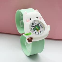 Cartoon Children Watches Baby Study Look The Time Toy Bracelet Kids Slap Watch for Boys Girls Birthday and Christmas Gift Clock