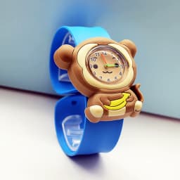 Cartoon Children Watches Baby Study Look The Time Toy Bracelet Kids Slap Watch for Boys Girls Birthday and Christmas Gift Clock