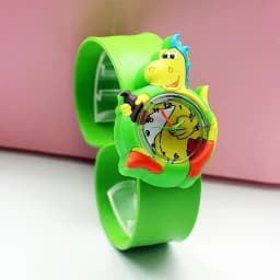 Cartoon Children Watches Baby Study Look The Time Toy Bracelet Kids Slap Watch for Boys Girls Birthday and Christmas Gift Clock