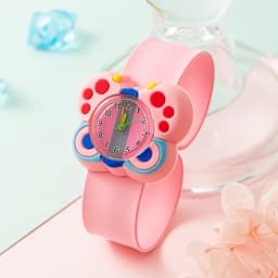 Cartoon Children Watches Baby Study Look The Time Toy Bracelet Kids Slap Watch for Boys Girls Birthday and Christmas Gift Clock