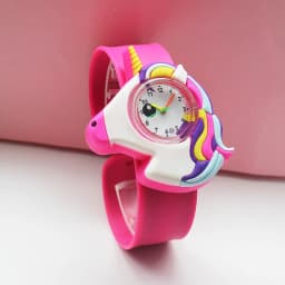 Cartoon Children Watches Baby Study Look The Time Toy Bracelet Kids Slap Watch for Boys Girls Birthday and Christmas Gift Clock