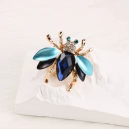 Fashion Corsage Blue Rhinestone Cute Little Bee Pin Unisex Party Holiday Christmas Gift Brooch