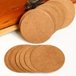 100Pcs Round Tags 3/4/5cm Circle Kraft Paper Blank Gift Tags Price Tags with Hole Hang Tag for Craft Birthday Wedding Christmas
