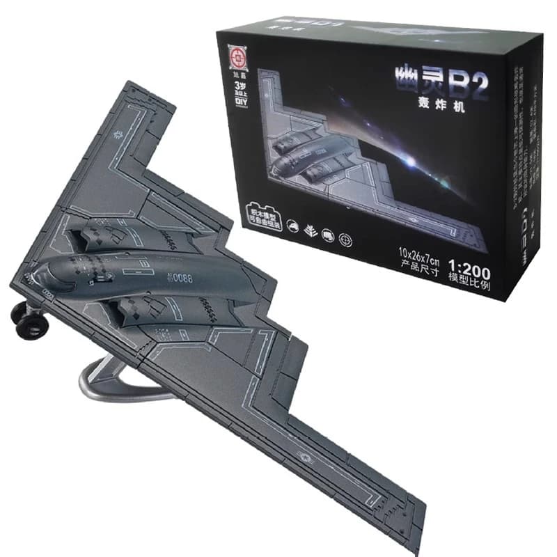 1:200 Creative Military Series Building Blocks The B2 Ghost Stealth Bomber Fighter Model Home Decor Toys For Kids Christmas Gift