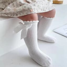Red Bow Tie Knee High Tube Socks Girls' Christmas Stockings Infants Toddlers Soft Cotton Children Non Slip Floor Socks Baby Gift