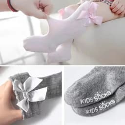 Red Bow Tie Knee High Tube Socks Girls' Christmas Stockings Infants Toddlers Soft Cotton Children Non Slip Floor Socks Baby Gift