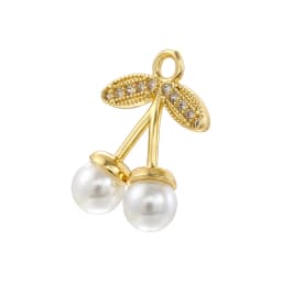 2Pcs/lot,Fashion Brass 18K Gold Plated Christmas Charm Cherry Strawberry Sweet Cute Jewellery for DIY Bracelet Necklace:VD1634