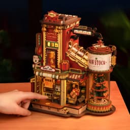 ROKR Dream Gift Factory 3D Wooden Puzzles Wooden Music Box Christmas Wooden Model Kits Build Best Gifts for Kids Adults