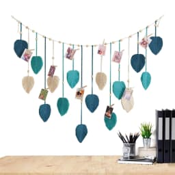 120x75cm Bohemian Wall Hanging Leaves Tassels Tapestry Panel Macrame Green Leaf Chic Home Decor Ornaments Bedroom Christmas Gift