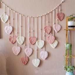120x75cm Bohemian Wall Hanging Leaves Tassels Tapestry Panel Macrame Green Leaf Chic Home Decor Ornaments Bedroom Christmas Gift