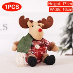 Christmas Dolls Tree Decor Standing Santa, Snowman and Reindeer Figurines for Home Decor Birthday Gifts Merry Christmas