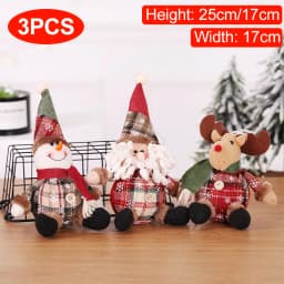 Christmas Dolls Tree Decor Standing Santa, Snowman and Reindeer Figurines for Home Decor Birthday Gifts Merry Christmas