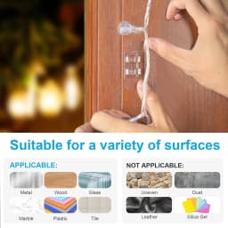100 PCS Hooks for Outdoor String Lights Clips,Heavy Duty Cable Clips Hooks for Hanging Christmas Lights With Waterproof Adhesive