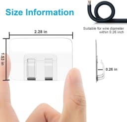 100 PCS Hooks for Outdoor String Lights Clips,Heavy Duty Cable Clips Hooks for Hanging Christmas Lights With Waterproof Adhesive