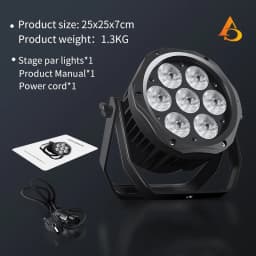 AICPOSE LED 7x12W RGBW /7x18W 6 in 1 Par Light DMX Effect Professional Stage DJ Christmas Public Color Light Outdoor Waterpro