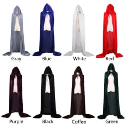 Christmas Pleuche Velvet Cloak Cape Hooded Medieval Costume Witch Wicca Vampire Halloween Christmas Cosplay Costume Cape