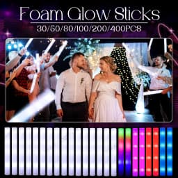 200-30PCS LED Foam Glow Sticks Glow Party Supply with 3 Modes Glow Stick for Wedding for Birthday Concert Halloween Christmas
