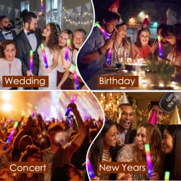 200-30PCS LED Foam Glow Sticks Glow Party Supply with 3 Modes Glow Stick for Wedding for Birthday Concert Halloween Christmas