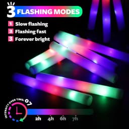 200-30PCS LED Foam Glow Sticks Glow Party Supply with 3 Modes Glow Stick for Wedding for Birthday Concert Halloween Christmas