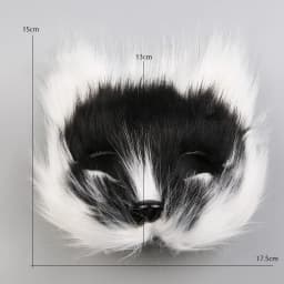 Fox Shape Face Mask Furry Cat Hair Animal Halloween Cosplay Carnival Party Mask Christmas Costume Props Female Imitation Toys