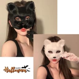 Fox Shape Face Mask Furry Cat Hair Animal Halloween Cosplay Carnival Party Mask Christmas Costume Props Female Imitation Toys