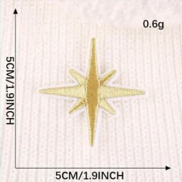 10Pcs Embroidered Golden Silver Star Patch Iron On Stickers Sewing Appliques Repair, Christmas Holiday Decoration