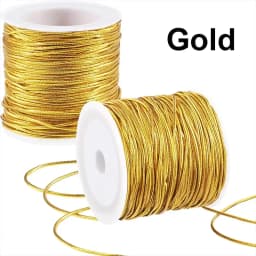 Metallic Elastic Cords,Stretch Cord,Metallic Tinsel Cord Rope for Gift Packaging DIY Craft Christmas Decoration,20m/Roll 1.5mm