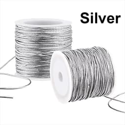 Metallic Elastic Cords,Stretch Cord,Metallic Tinsel Cord Rope for Gift Packaging DIY Craft Christmas Decoration,20m/Roll 1.5mm