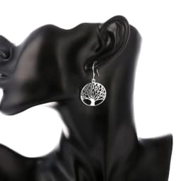 New 925 Sterling Silver Earrings for Women high quality Jewelry Hollow Carved Round tree Christmas Gifts
