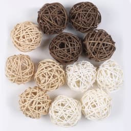 3/12Pcs Rattan Balls Natural Decorative Balls Vase Filler for Wedding Christmas Home Table Decor Tree Branches Ornament Party