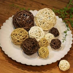 3/12Pcs Rattan Balls Natural Decorative Balls Vase Filler for Wedding Christmas Home Table Decor Tree Branches Ornament Party