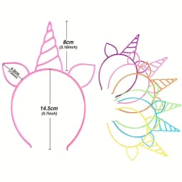 6Pcs Unicorn Birthday Party Favors Unicorn Headbands for Girls Halloween Christmas Party Supplies Gift Cosplay Plastic Hairbands
