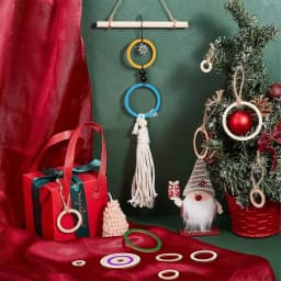 4-15cm Unfinished Wood Pieces Rings Shape Circle Ornaments Wood Rings Blank Wooden Slices for Painting Christmas Tree Home Decor