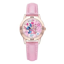 Disney Mickey Mouse Stitch Fashion Cartoon Children's Watch Leather Strap For Boys Girls Quartz Women Watch Christmas Gift