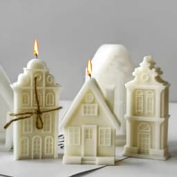 2026 Christmas House Silicone Candle Mold 3D Castle Villa Crafts Resin Gypsum Cement Mould Christmas Gift Festival Decoration