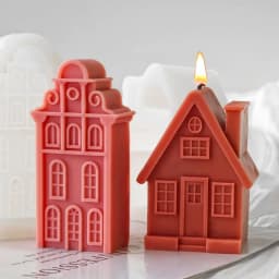 2026 Christmas House Silicone Candle Mold 3D Castle Villa Crafts Resin Gypsum Cement Mould Christmas Gift Festival Decoration