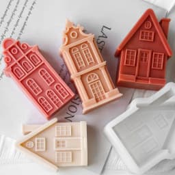 2026 Christmas House Silicone Candle Mold 3D Castle Villa Crafts Resin Gypsum Cement Mould Christmas Gift Festival Decoration
