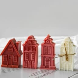 2026 Christmas House Silicone Candle Mold 3D Castle Villa Crafts Resin Gypsum Cement Mould Christmas Gift Festival Decoration