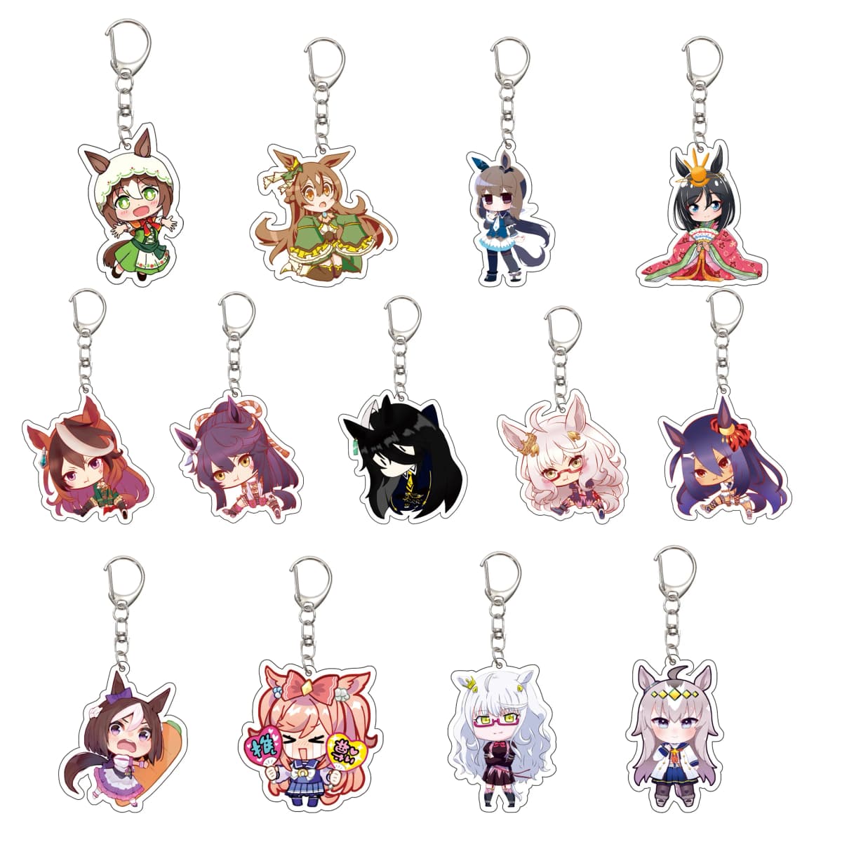 55MM Anime Pretty Derby Keychain Oguri Cap Special Week Silence Suzuka Tokai Teio Key Chain Acrylic Model Plate Christmas Gifts