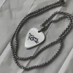 Rock Band My Chemical Romance Necklaces Cosplay MCR Stainless Steel Guitar Pick Pendant Necklace Cos Accessories Christmas Gifts