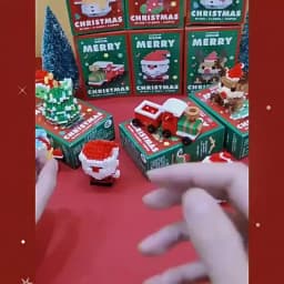Christmas Gifts Micro Building Block Series Santa Claus Reindeer Puzzle Assembling Bricks Table Decoration Toys Kids