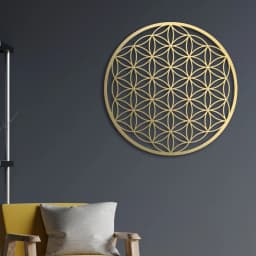 1PC Flower of Life & Lotus Metal Wall Sculpture | Halloween & Christmas Gift, Bedroom/Living Room/Couch Above Decor
