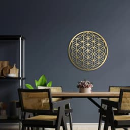 1PC Flower of Life & Lotus Metal Wall Sculpture | Halloween & Christmas Gift, Bedroom/Living Room/Couch Above Decor