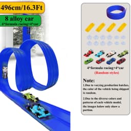 Net Bag 13Ft/16.3Ft Flexible Track Toy & Miniature Car DIY Competitive Rail Vehicle Game Educational Gift for Children Christmas