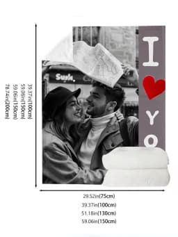 1 Piece Custom Photo Personalized Flannel Blanket - Ideal Gift for Christmas, Halloween, Birthdays, and Anniversaries, Soft, Warm, Comfortable, Skin-Friendly, Machine Washable Blanket, Suitable for Sofa, Bed, Car, Camping, Office, Home Decor