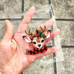 50/100pcs Christmas Gift Wrapping Bags with Snowflake, Santa Claus, Reindeer, and Holly Print Self-Adhesive Packaging Bags
